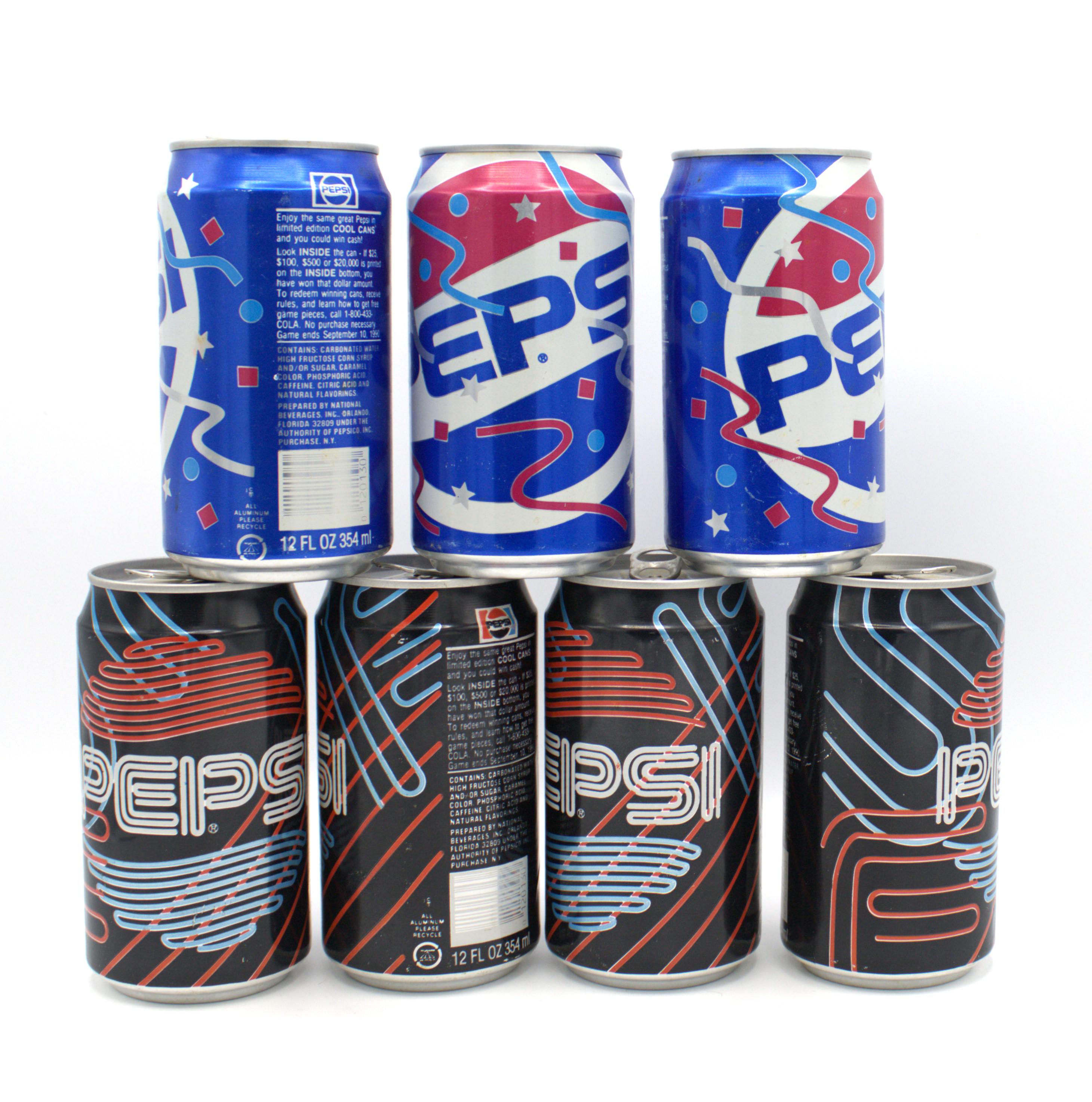 Vintage 1990 Pepsi Cans Neon Logo Party Confetti Limited Edition