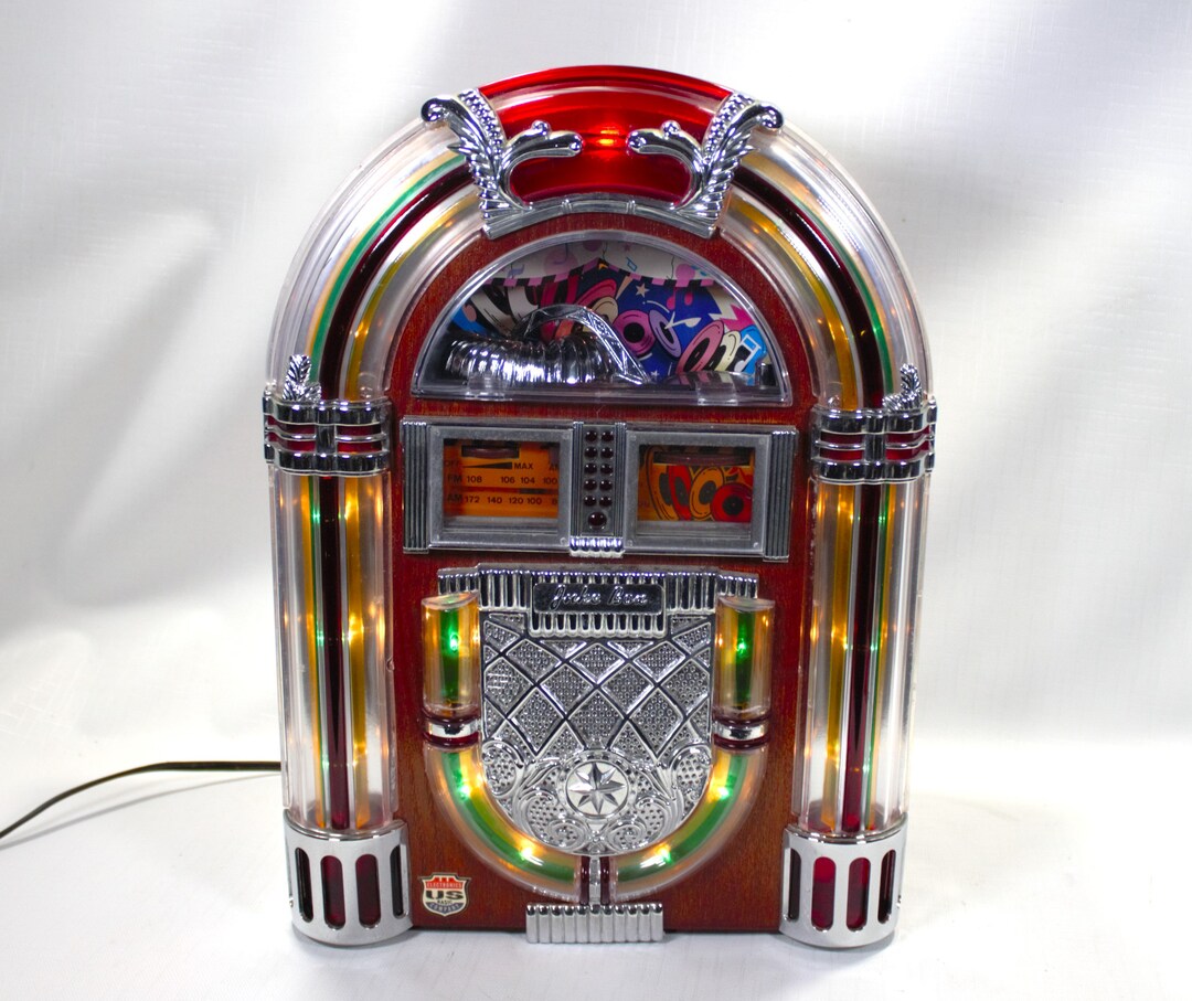 Vintage Jukebox Cassette Player Radio AM/FM Tape Player Wood