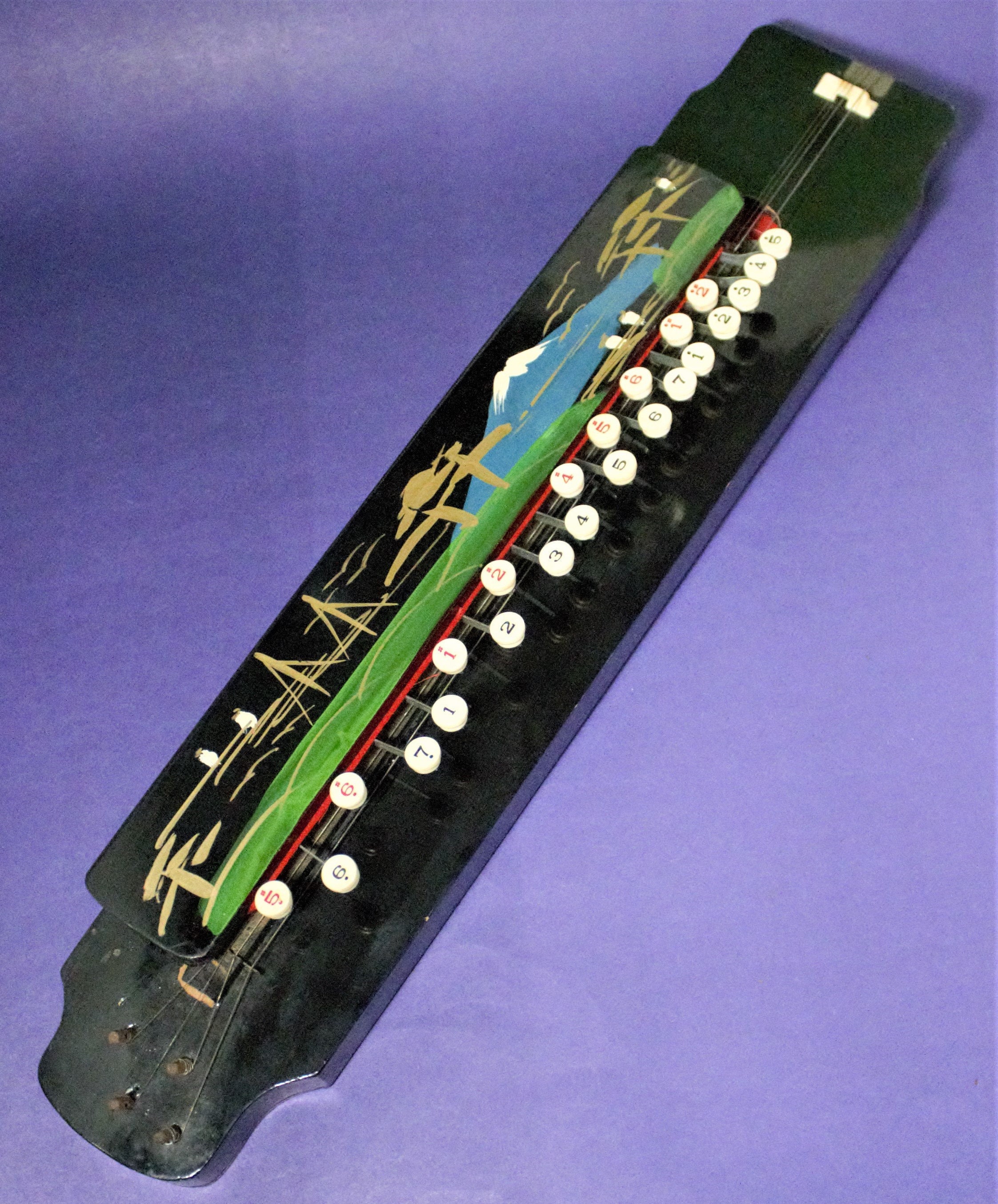 Vintage Japanese Nagoya Harp Acoustic Violin Black Gloss Lacquer