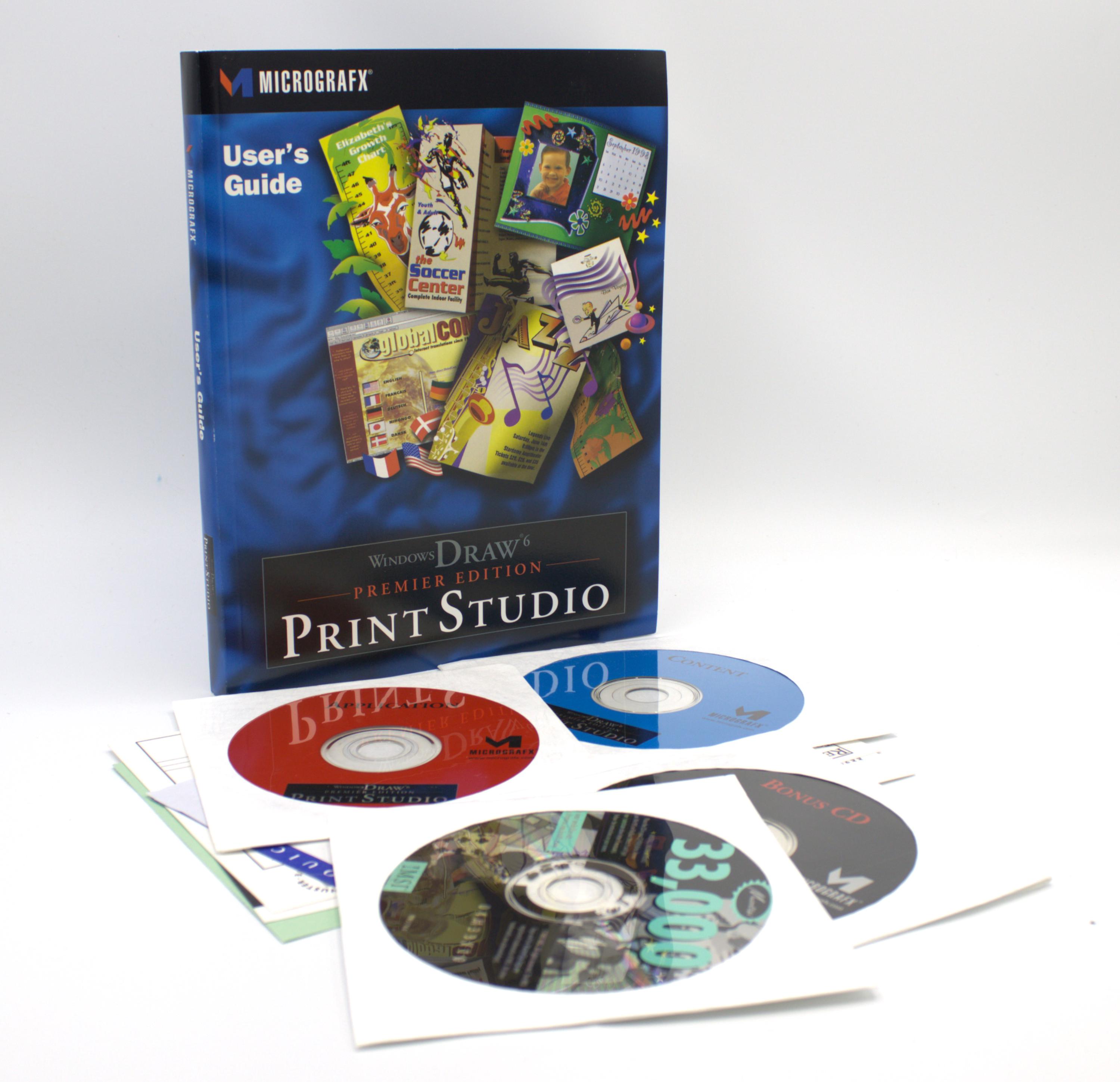 Vintage Print Studio Windows Draw 6 Premier Edition Micrografix