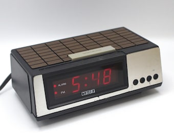 Vintage Cosmo Digital Alarm Clock Red LED Lighted Time Display