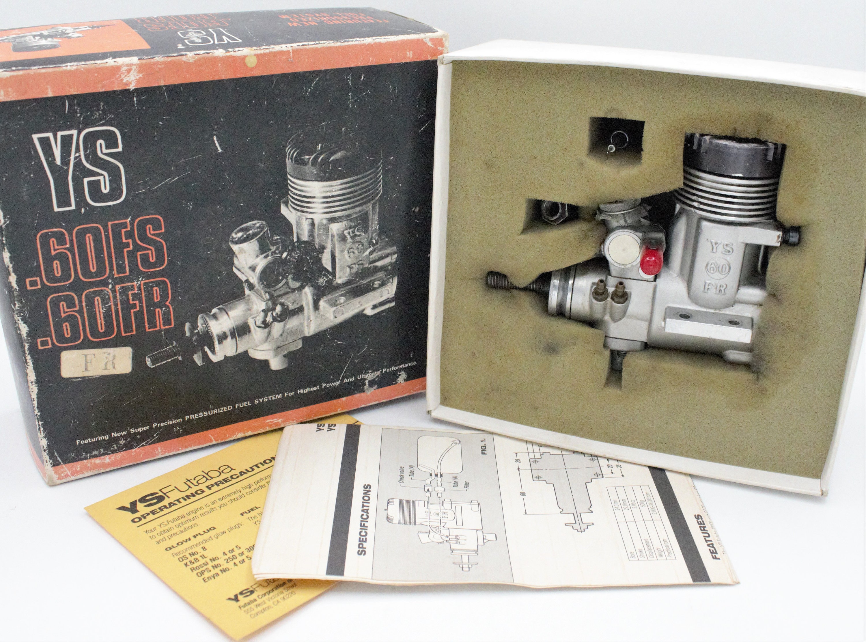 Vintage YS 60 FR Pressurized Fuel System RC Model Airplane Engine