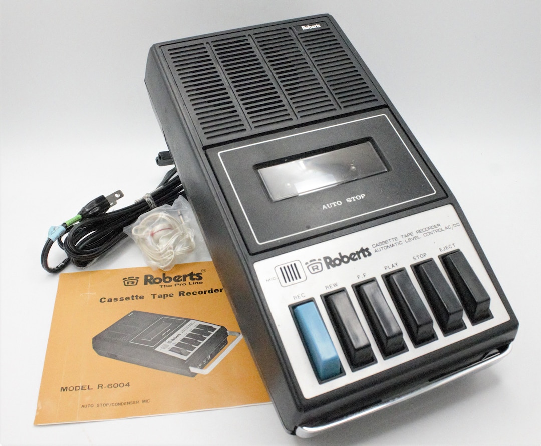 Vintage Cassette Tape Recorder Player Tabletop Portable Electronic