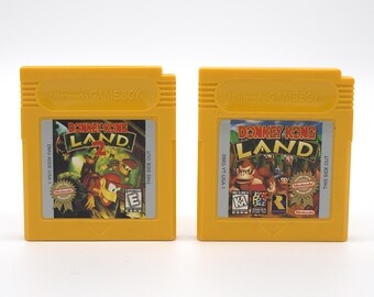 Vintage Donkey Kong Land 1 & 2 Game Boy cartridge 1990s original Nintendo NES handheld video game Rareware Nintendo 1995