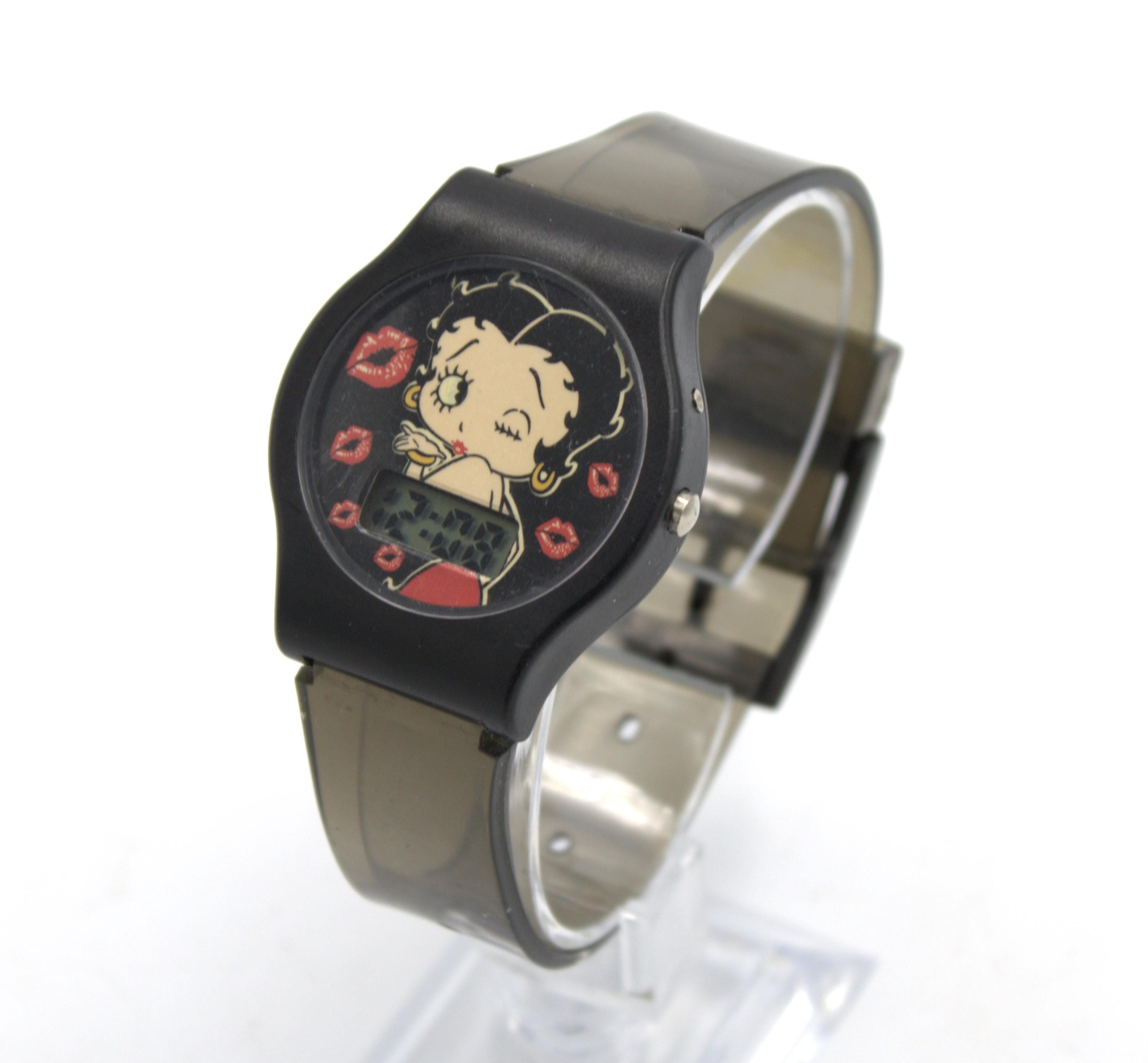Vintage Betty Boop Digital Watch LCD Quartz Time Display Black