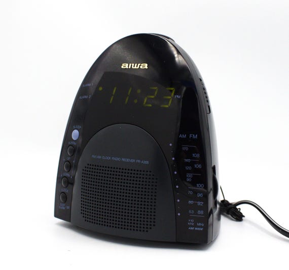 Vintage Aiwa Digital Clock Radio FM/AM Receiver Dual Alarm Green
