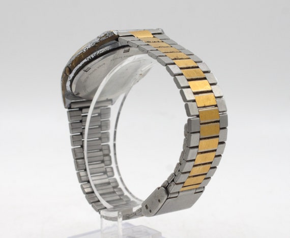 Vintage Lorus Men's wristwatch silver gold tone s… - image 5