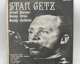 Vintage 1960s jazz vinyl Stan Getz Groovin' High cool smooth brass saxophone jazz original recording 12" stereo LP Crown Records