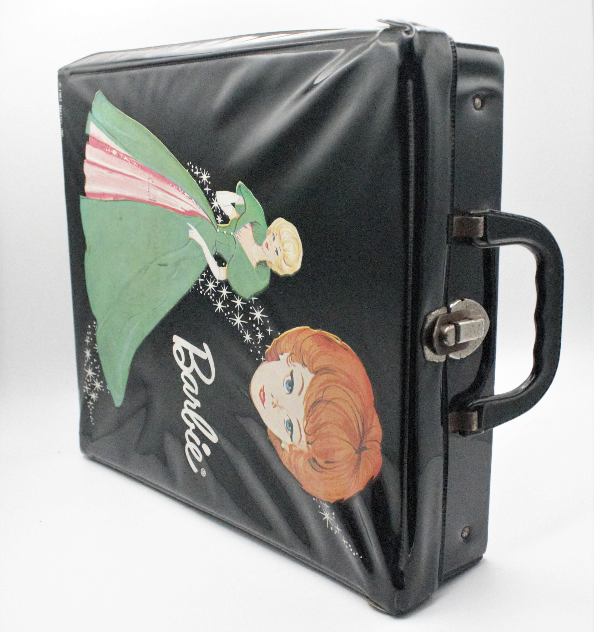 Vintage 1960s Barbie Doll Carrying Storage Case Black Vinyl Etsy