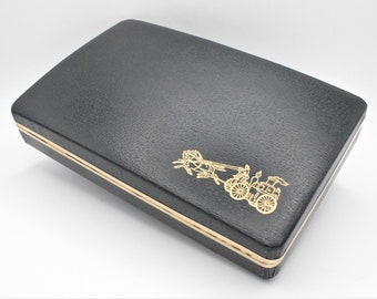 メゾンドリーファー　アクセサリーケース　美品 Vintage Jewelry Case Mele Black Hard Snap Case Red Velvet