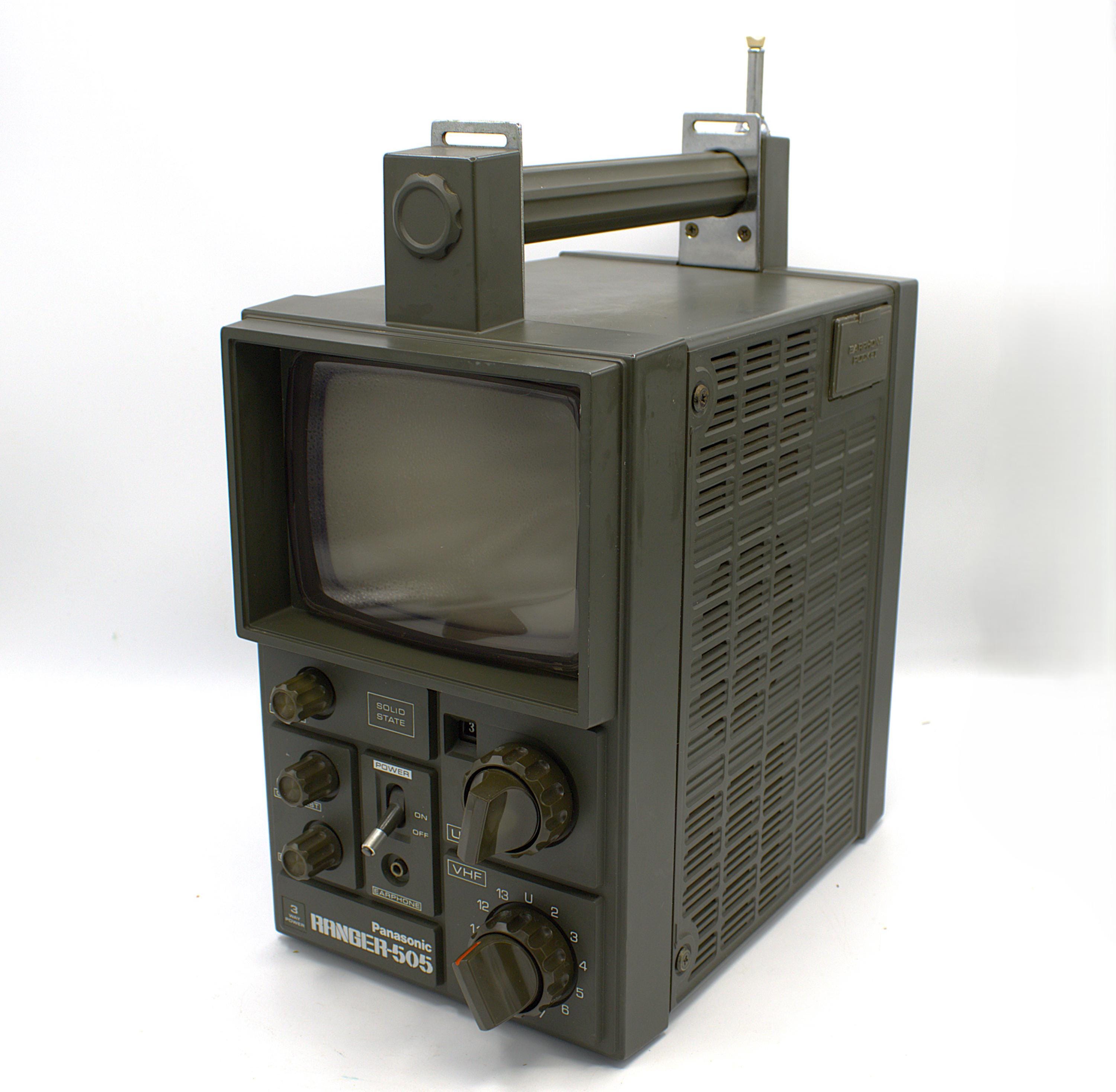 テレビ National Ranger 505 Vintage 1970s Panasonic Ranger-505 TV B&W Portable Solid State CRT