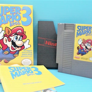 Vintage Super Mario Brothers 3 Nintendo Game cartridge original NES complete in box manual original vintage 1990 CIB