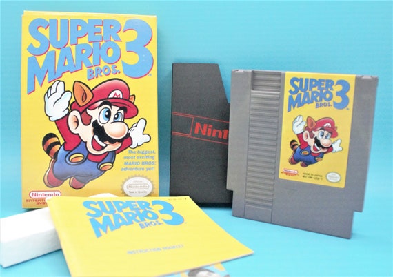 Vintage Super Mario Brothers 3 Nintendo Game Cartridge Original NES  Complete in Box Manual Original Vintage 1990 CIB 