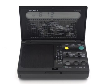 Vintage Sony World Radio FM/AM Receiver Digital Alarm Clock Pocket