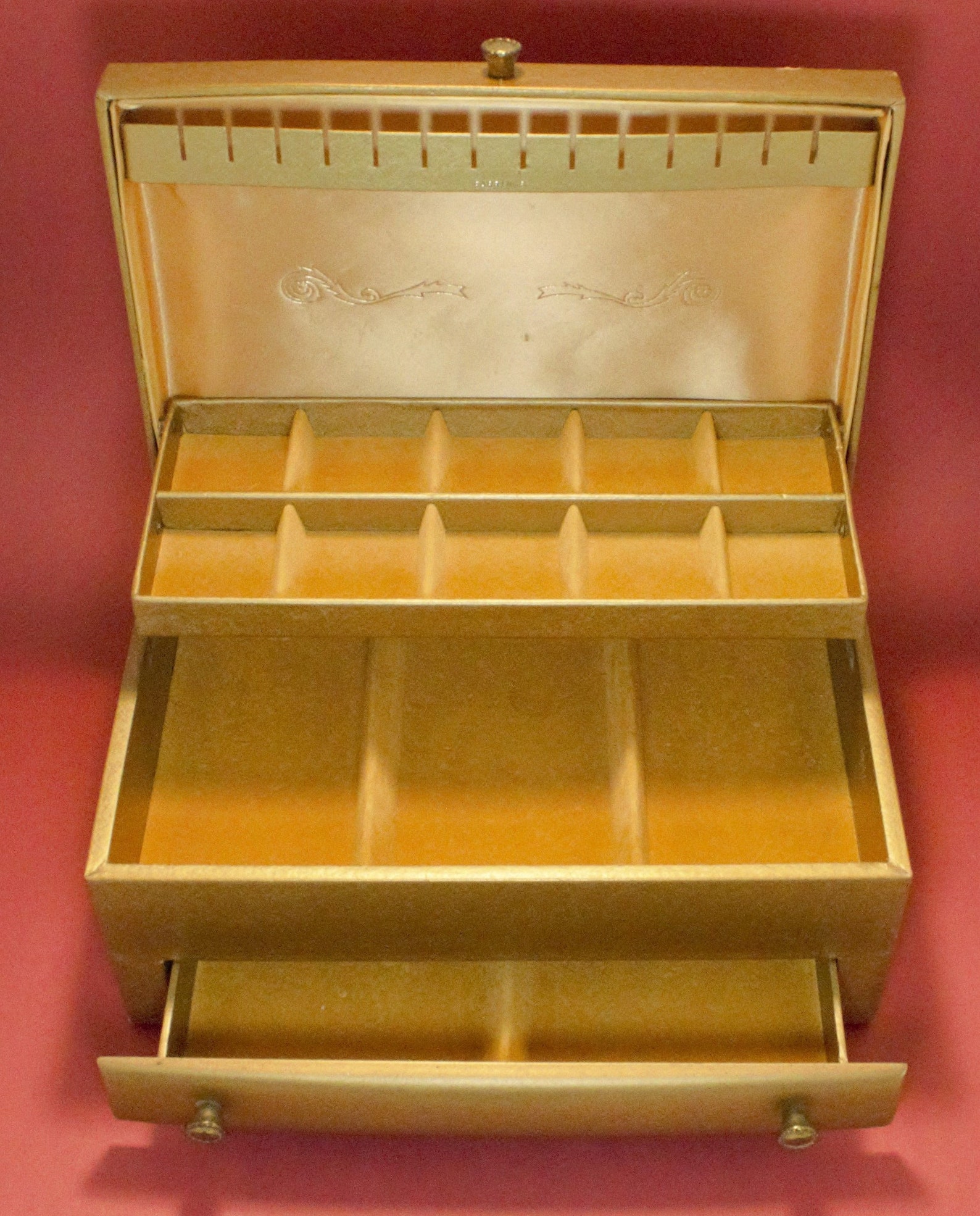 Vintage 1950s Jewelry Box Lady Buxton Gold Brass Hardware With Etsy