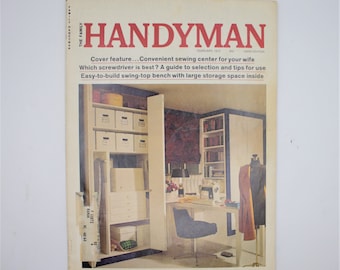 Vintage Handyman magazine home craftsman woodworking hobbyist blueprints and projects garage shop plans February 1973