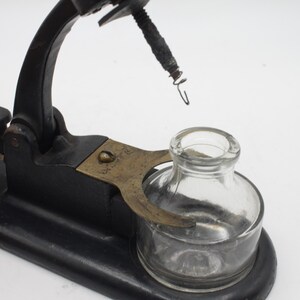 Antique inkwell dabber glass jar well architect precision drawing desktop drip ink dispenser image 7