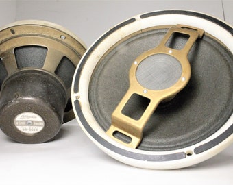 Vintage Lafayette speaker pair 6 1/2" dual cone co-axial 8 watt 8 ohm high output amp radio stereo set model 99-0028