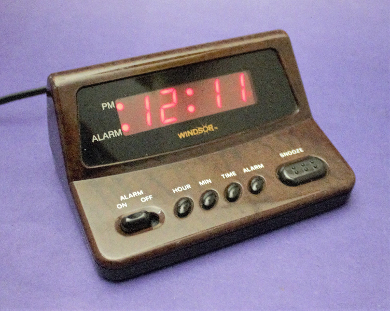 Vintage Digital Alarm Clock Simulated Burled Walnut Woodgrain Etsy