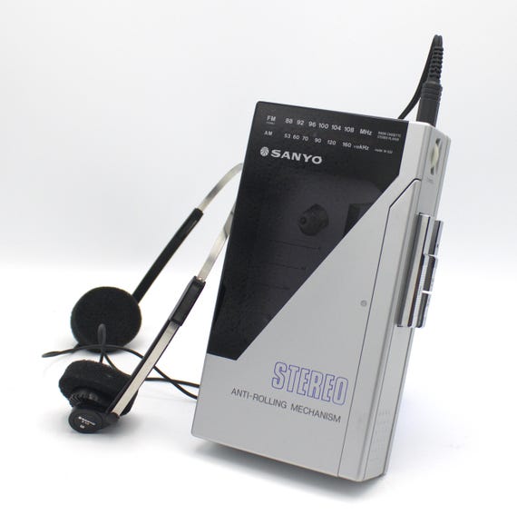 Vintage 1980s Sanyo Sportster Stereo Cassette Tape Player Vintage 1980s Sanyo Sportster Stereo Cassette Tape Player