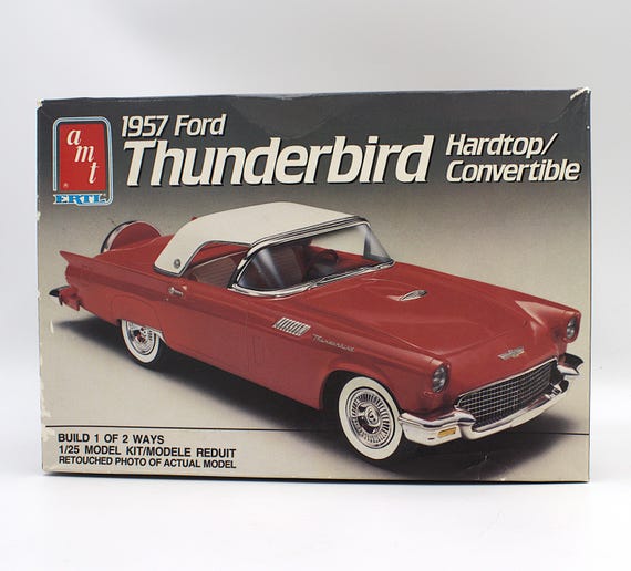 Vintage 1980s AMT '57 Ford Thunderbird Model Kit 1/25 Scale Stock