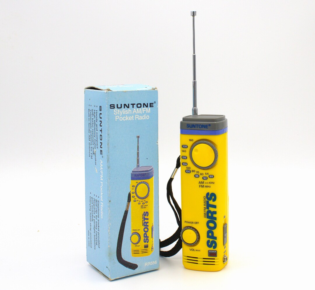 Vintage 1980s Suntone Sport Pocket Radio AM/FM Tuner Mini Mobile Audio ...