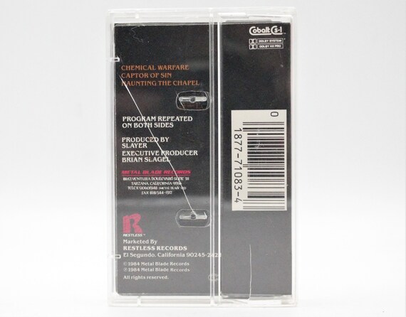 Vintage Cassette SLAYER Haunting the Chapel Original 1984 Restless