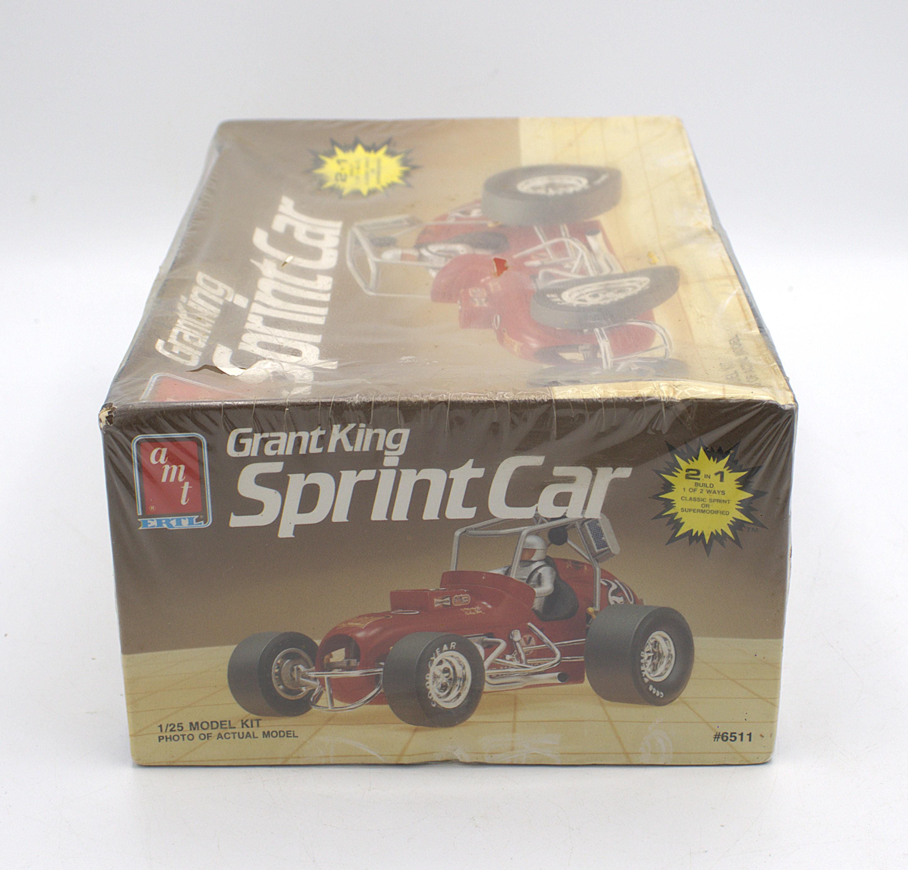 Spring Car Model Vintage 80s AMT Grant King Sprint Car Model Kit 1/25 Scale Race Car 2 ...