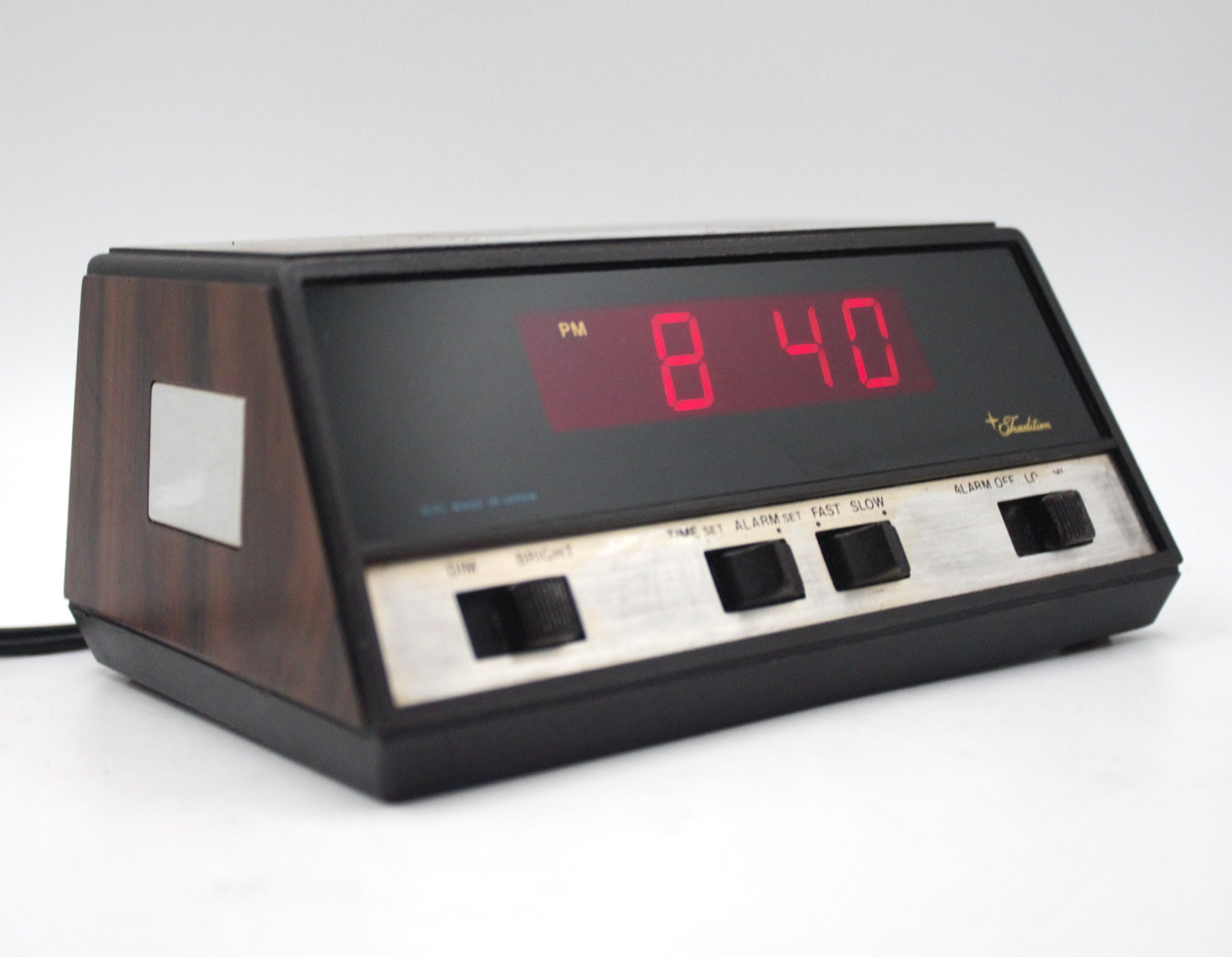 Vintage Digital Alarm Clock Electronic Red LED Time Display