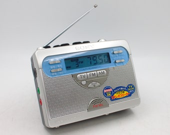 Vintage 1990s Mini Boombox Stereo Detachable Cloth Covered