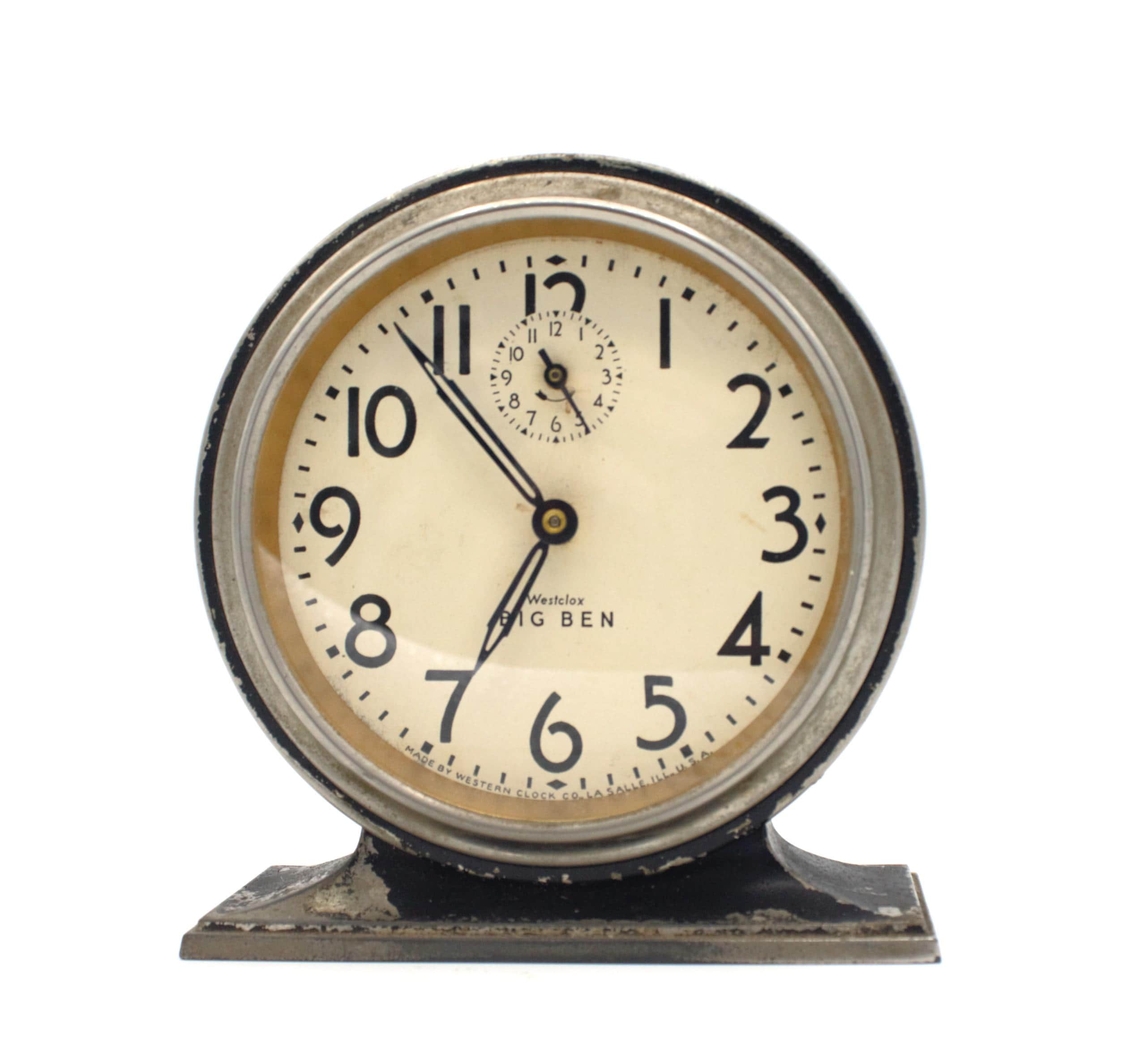 Vintage Westclox Big Ben Alarm Clock Art Deco 1930's Steel and