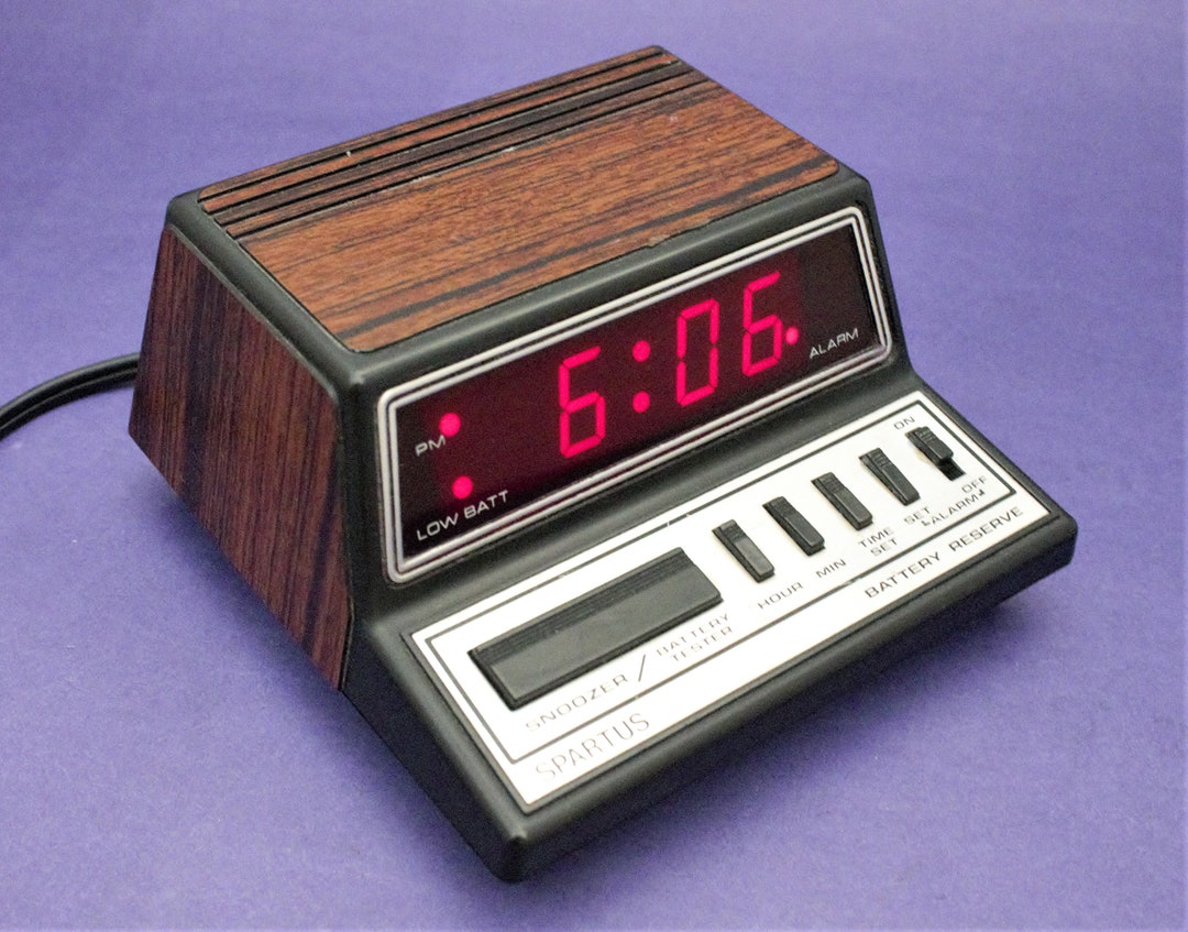 Vintage Digital Alarm Clock Electronic Red LED Time Display Etsy