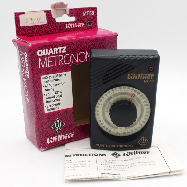 Vintage Metronome beat tempo audio tick sound with light quartz Wittner NOS in box