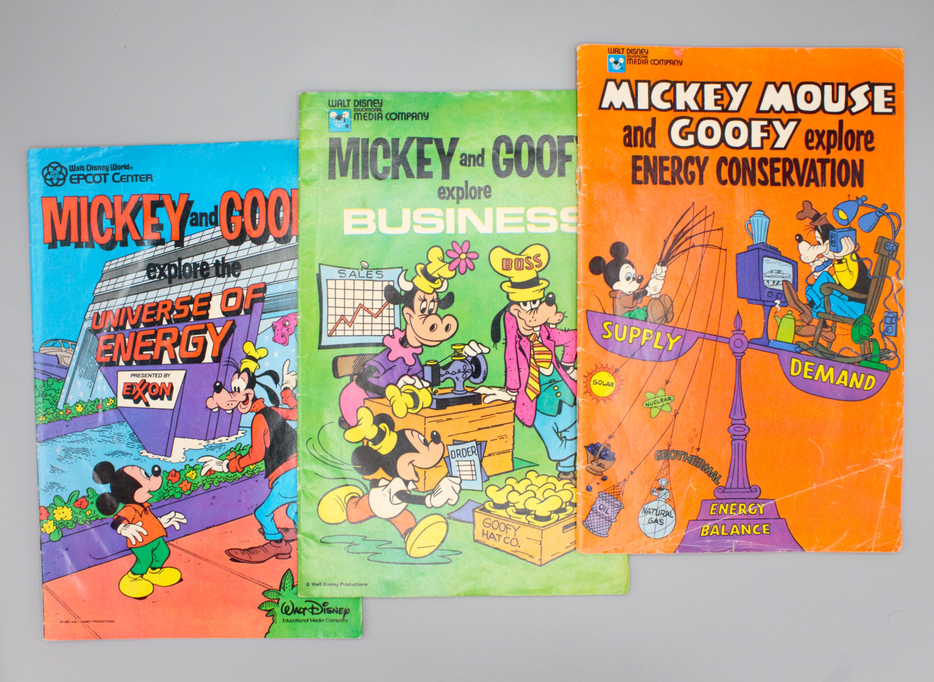 Vintage 1970's 80's Disney World Comic Books Set of 3 Mickey Mouse