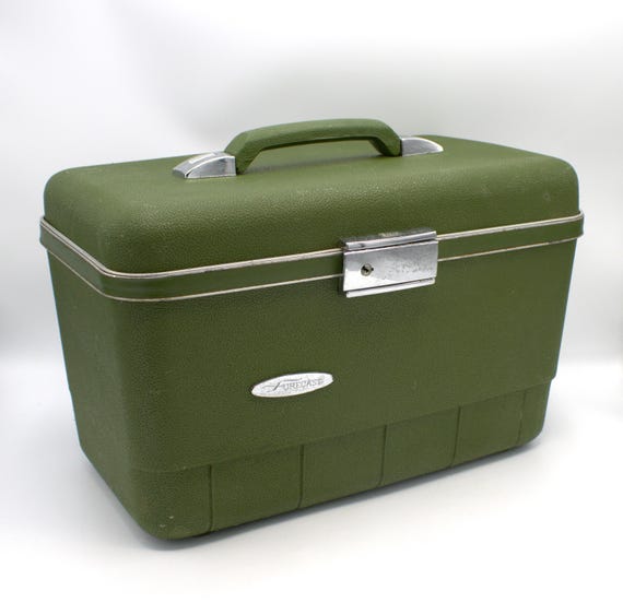 Compass Train Case Vintage Sears Forecast Train Case travel luggage oliv… - Gem