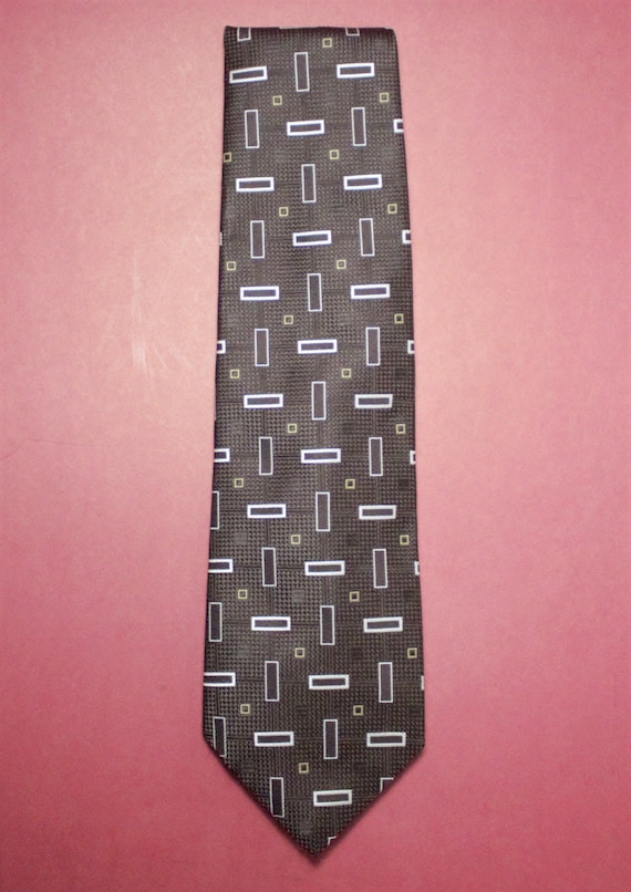 Vintage tie Montgomery Ward wide 1970s mod brown … - image 2