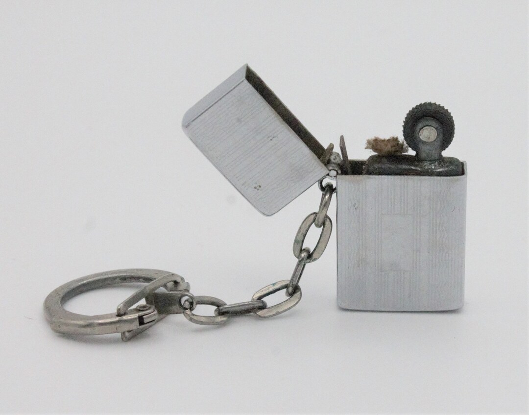 Vintage Mini Zippo Style Lighter Keychain Flint Wick - Etsy
