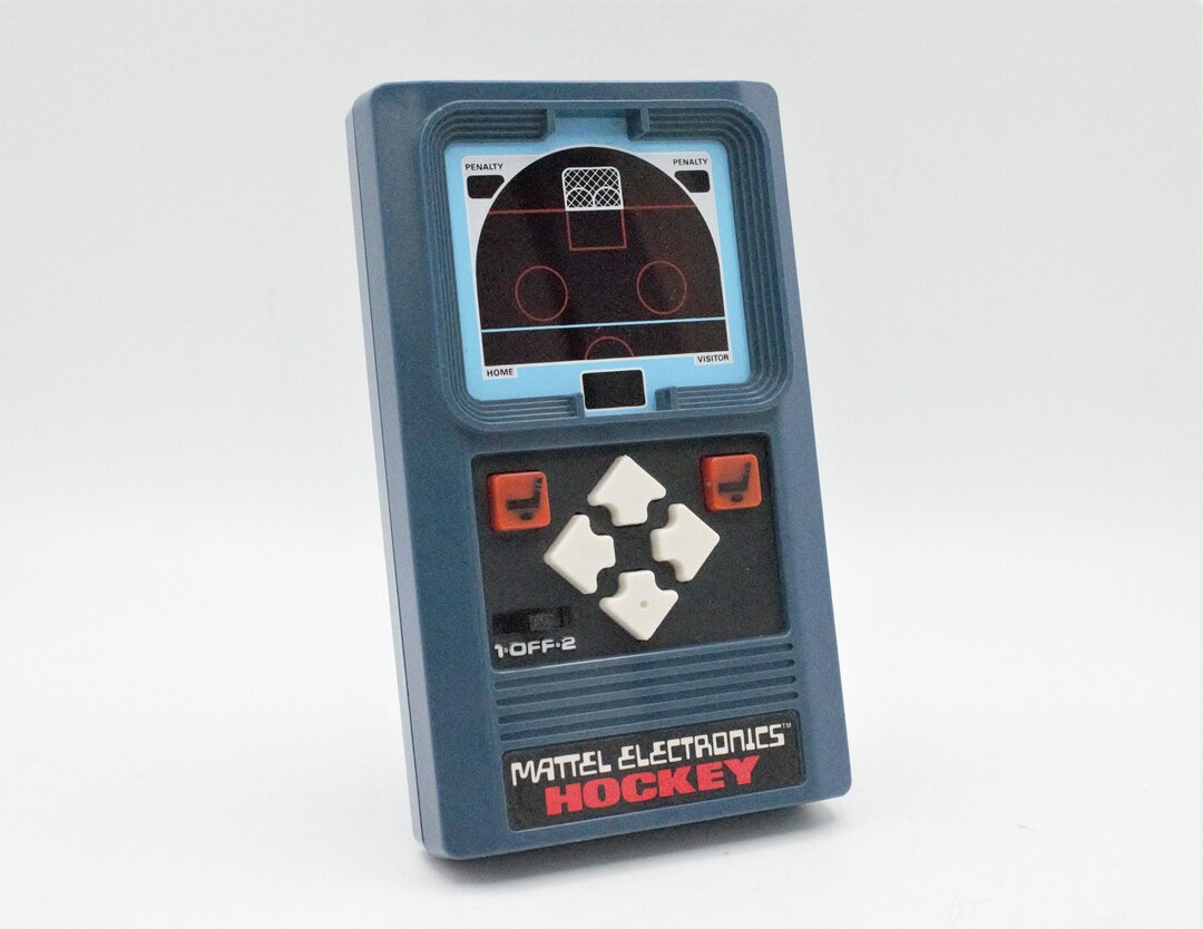 Vintage 1970s Electronic Hockey Game Handheld Red LED Digital Light and