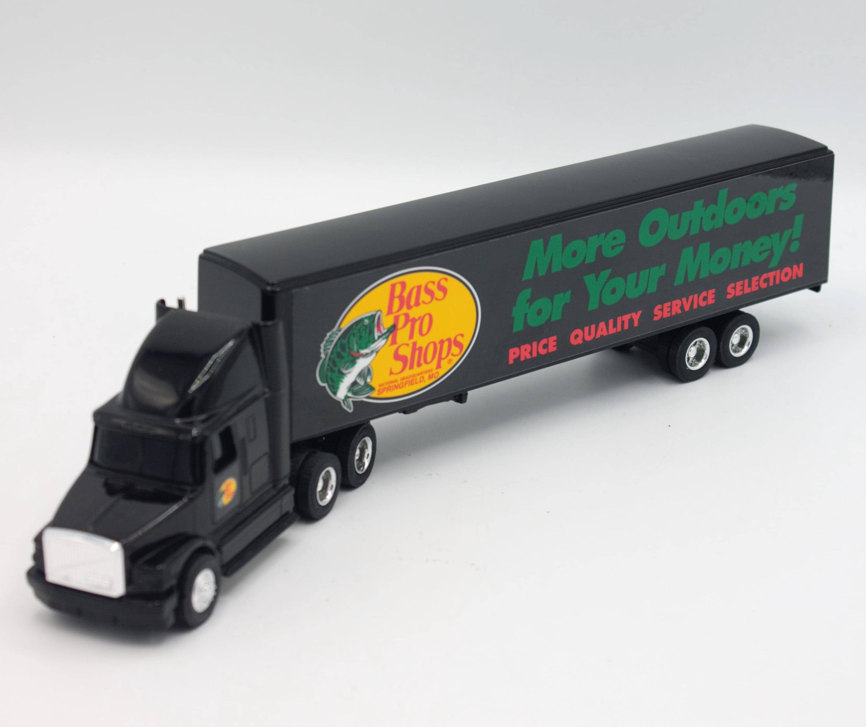 バスプロ　Bass Pro Shops ミニカー　トレーラー Vintage Bass Pro Shops GMC White Integral Sleeper Aero 18-wheeler