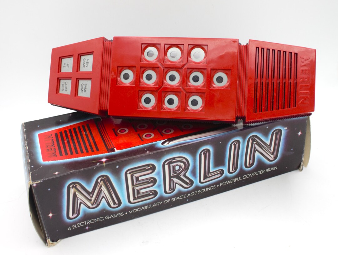 Vintage 1970s Merlin Electronic Handheld Game Machine Red LED Digital