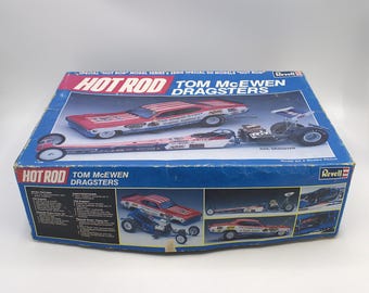 Vintage 1980s Revell Hot Rod Tom Mcewen Dragster Set Model Kit 1