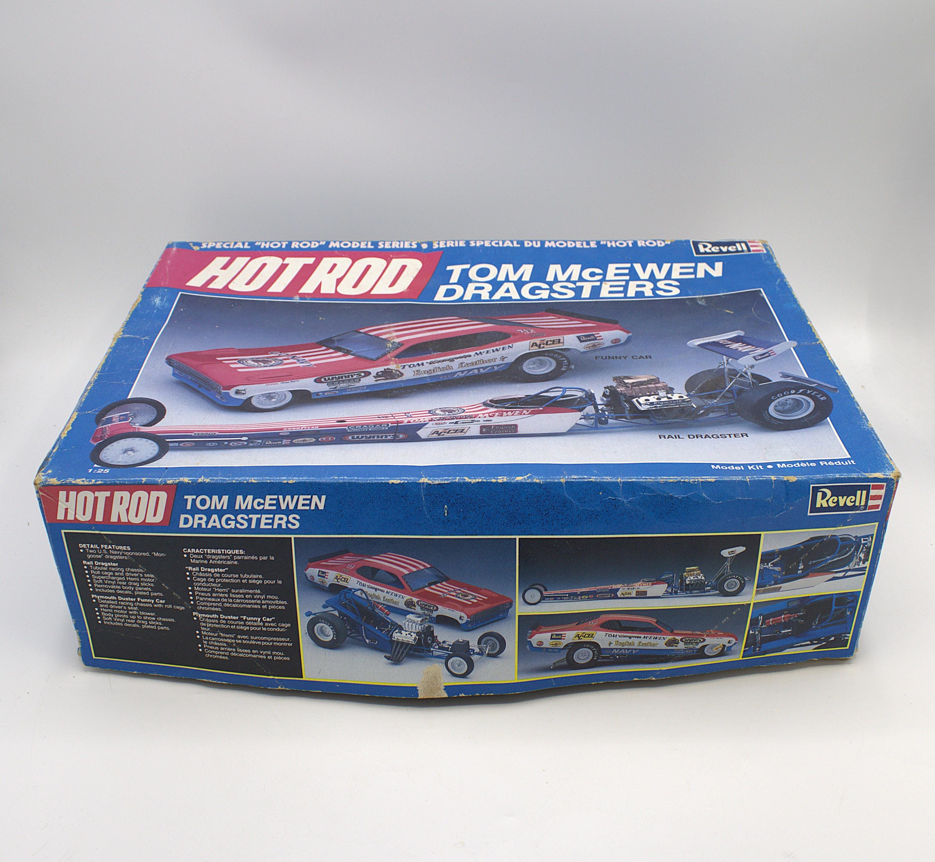 Vintage 1980s Revell Hot Rod Tom Mcewen Dragster Set Model Kit 1