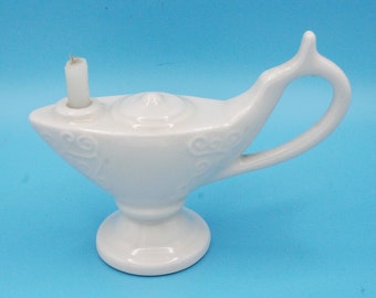 Vintage ceramic mini candlestick holder genie lamp small lantern style candle light Pollack Chicago