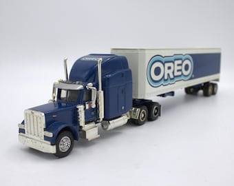 Vintage Peterbilt Oreo semi-truck trailer coin bank 1:64 scale die cast metal miniature model Liberty