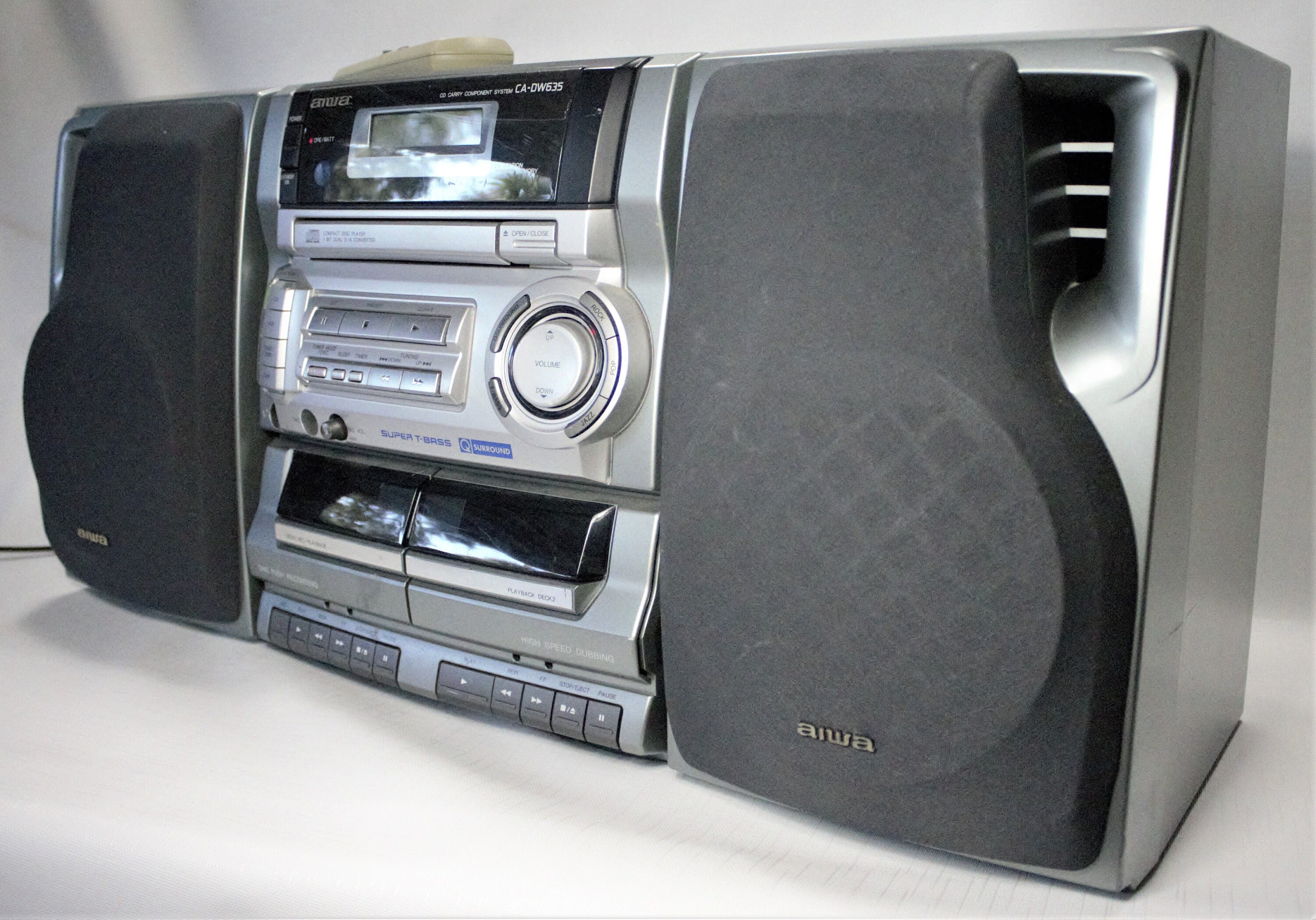 Vintage Boombox Aiwa CD Dual Cassette Tape Deck Player Vintage Boombox Aiwa CD Dual Cassette Tape Deck Player