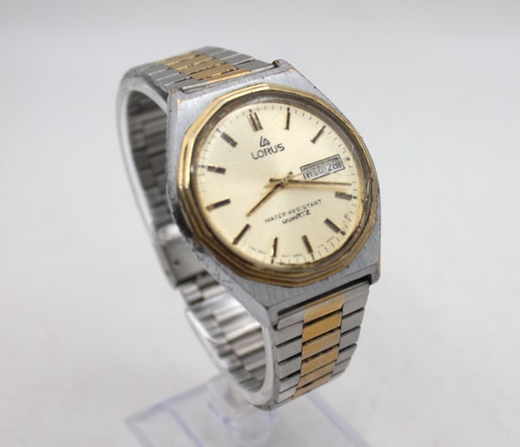 Vintage Lorus Men's wristwatch silver gold tone s… - image 6