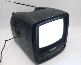 Vintage 5 Color TV Radio Portable Mini Glass Tube Television Am-fm Tuner  Antenna Battery 12V 120V Realistic Portavision 1980s Tech 1982 