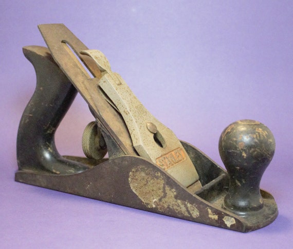 Vintage Stanly Planer Wood Working Hand Plane Steel With Wood