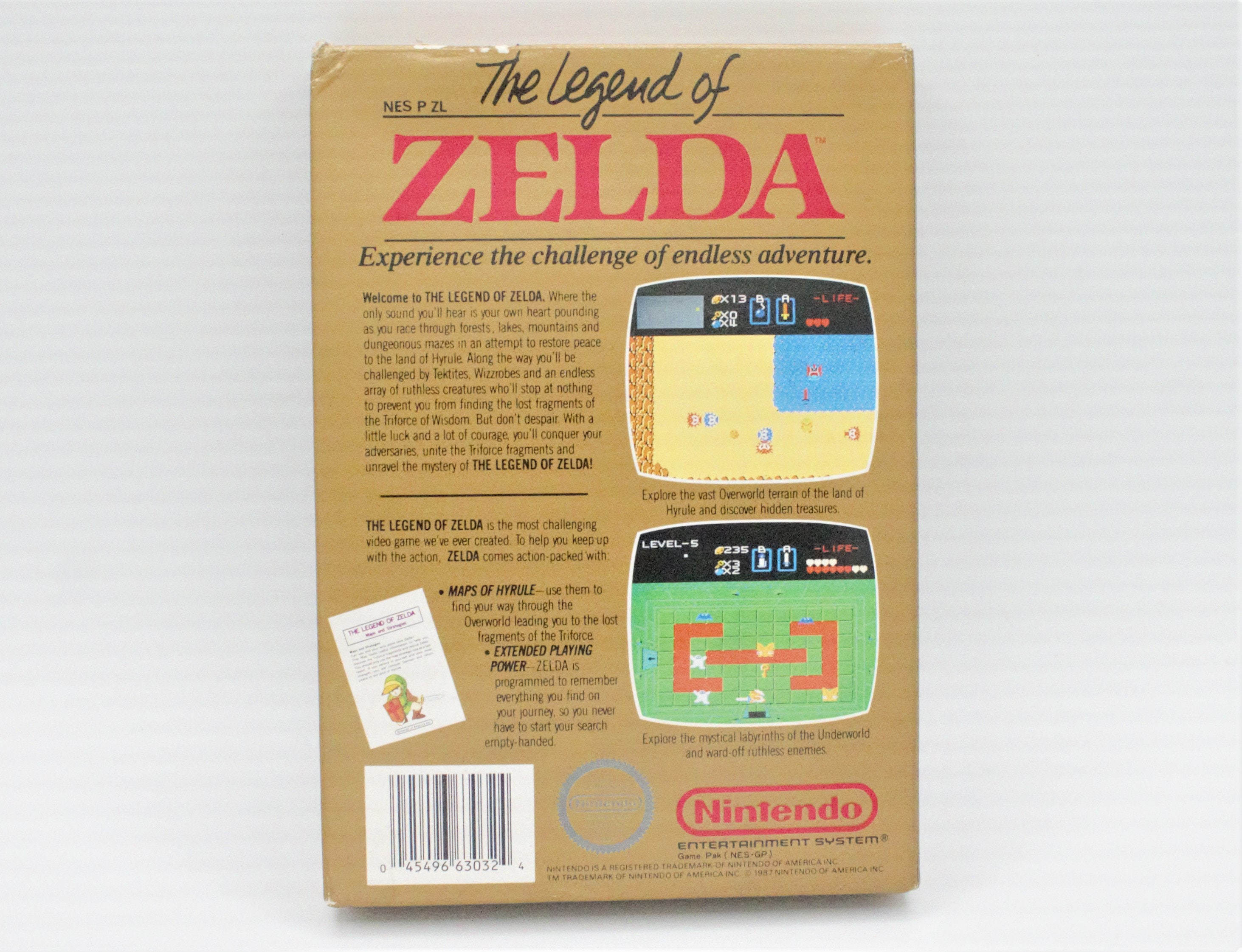 Vintage Zelda Nintendo game Gold cartridge in box original