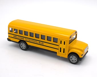 Vintage die cast metal International American school bus miniature model replica flashing lights sound and folding stop sign